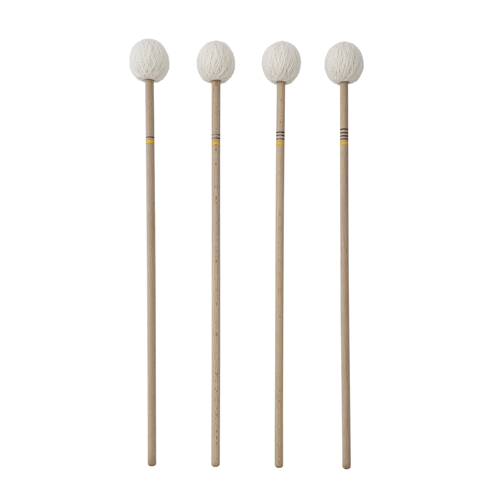 Marimba mallets Jasmin Kolberg Solo 4, 42 cm / common beech shaft (Ø 8 mm), yellow (hard)