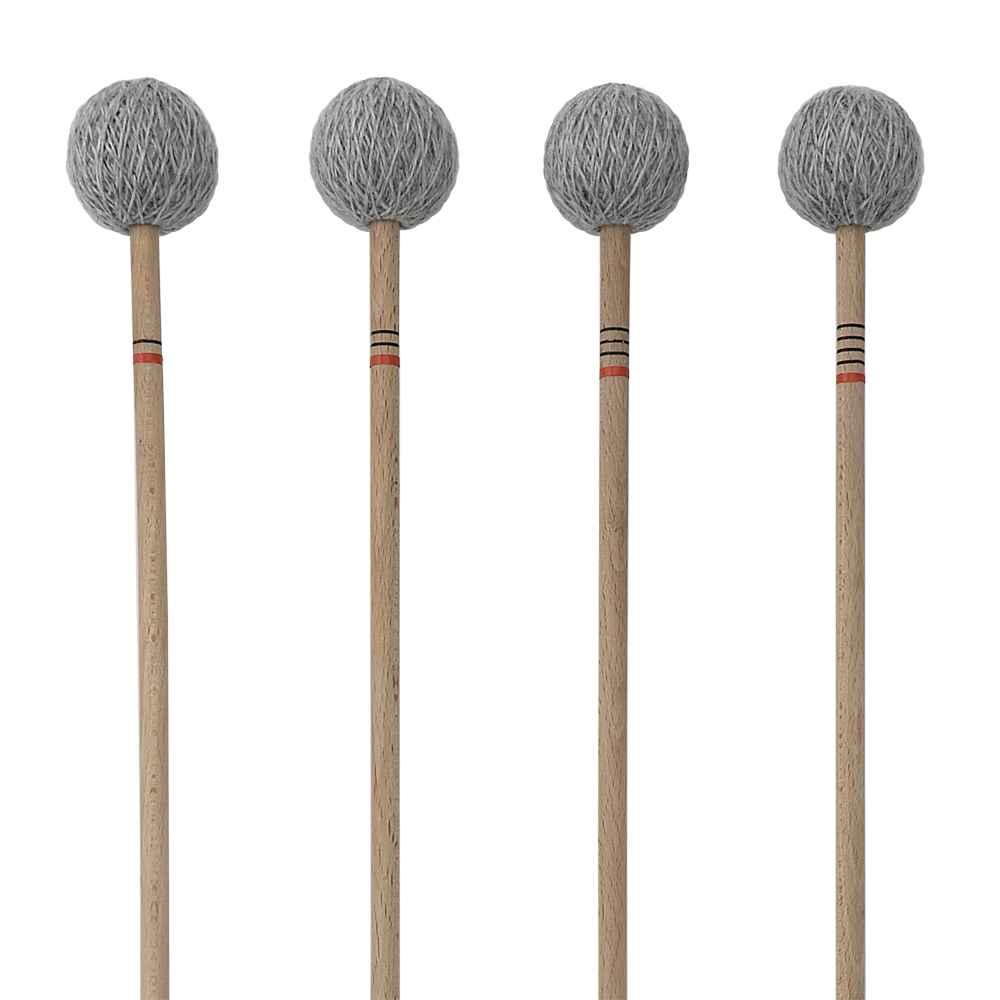 Marimba mallets Jasmin Kolberg Solo 4, 42 cm / common beech shaft (Ø 8 mm), yellow (hard)